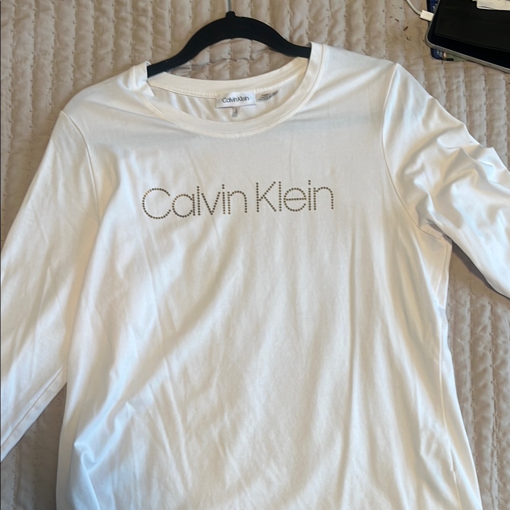Calvin Klein Ivory Long Sleeve Tee